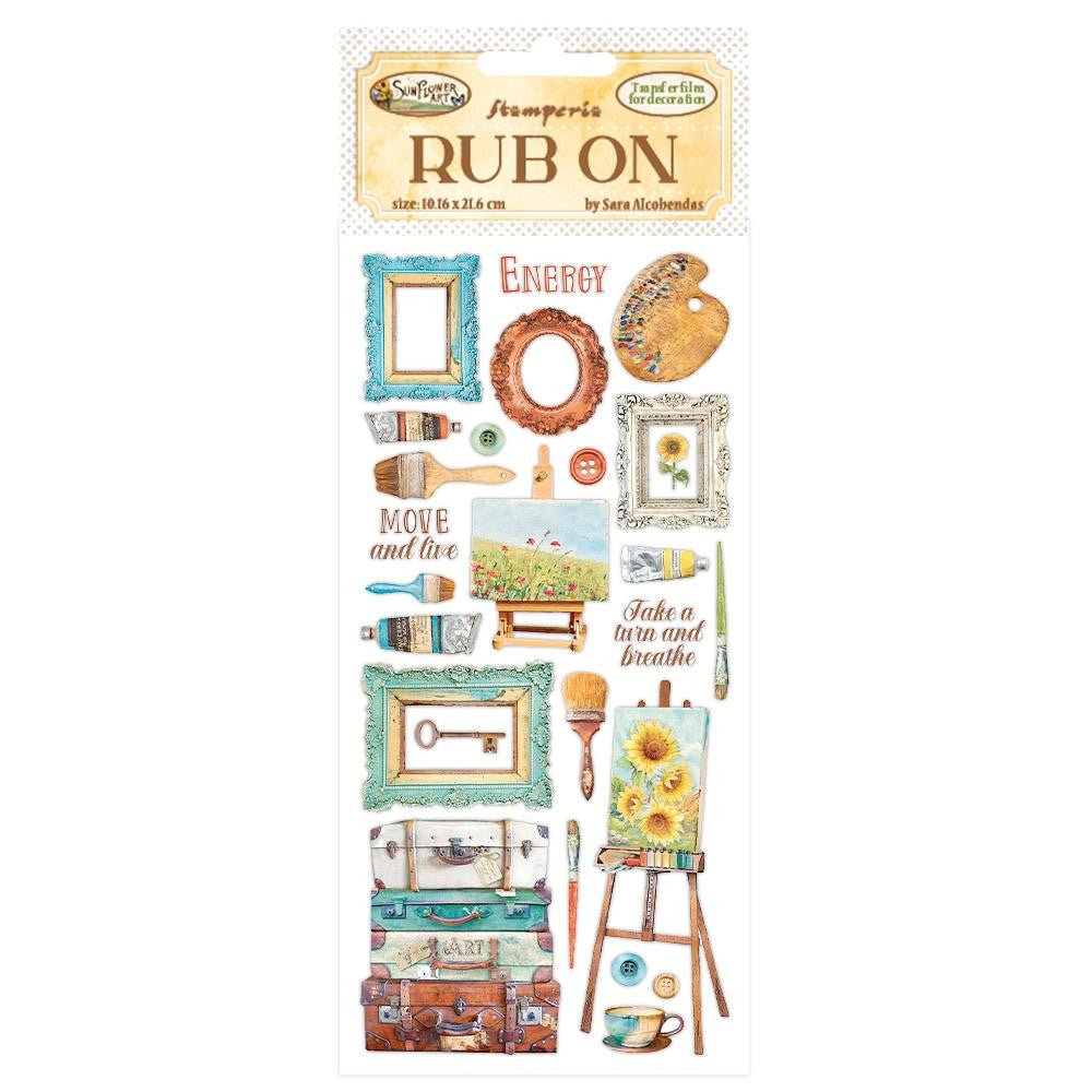 Stamperia Zonnebloem Art Brushes en Frames Wrijf op